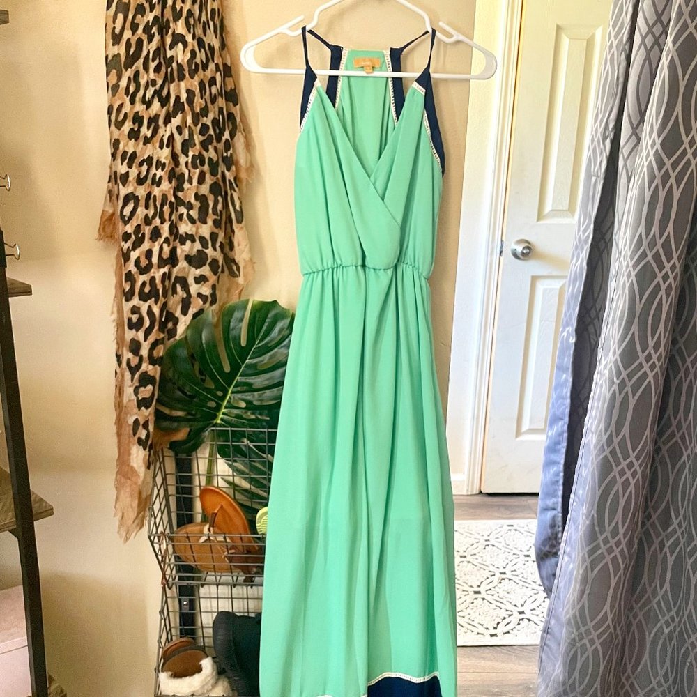 Takara Green/Blue Maxi Dress.
